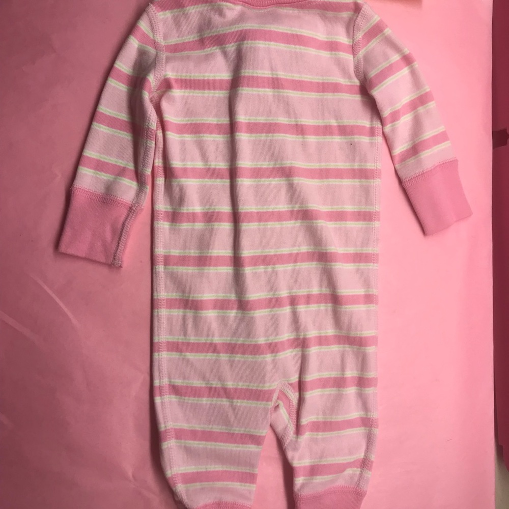 Hanna andersson Pink candy striped bodysuit romper baby girl onesie jumpsuit y2k